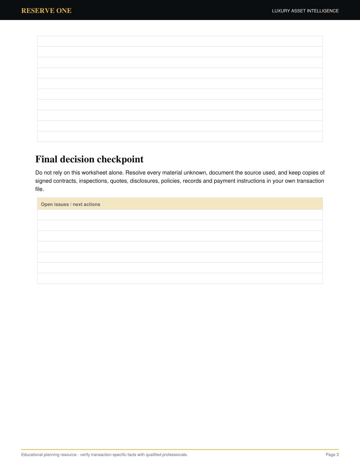 Page 3 preview of the Private Aircraft Records & Charter Verification Workbook